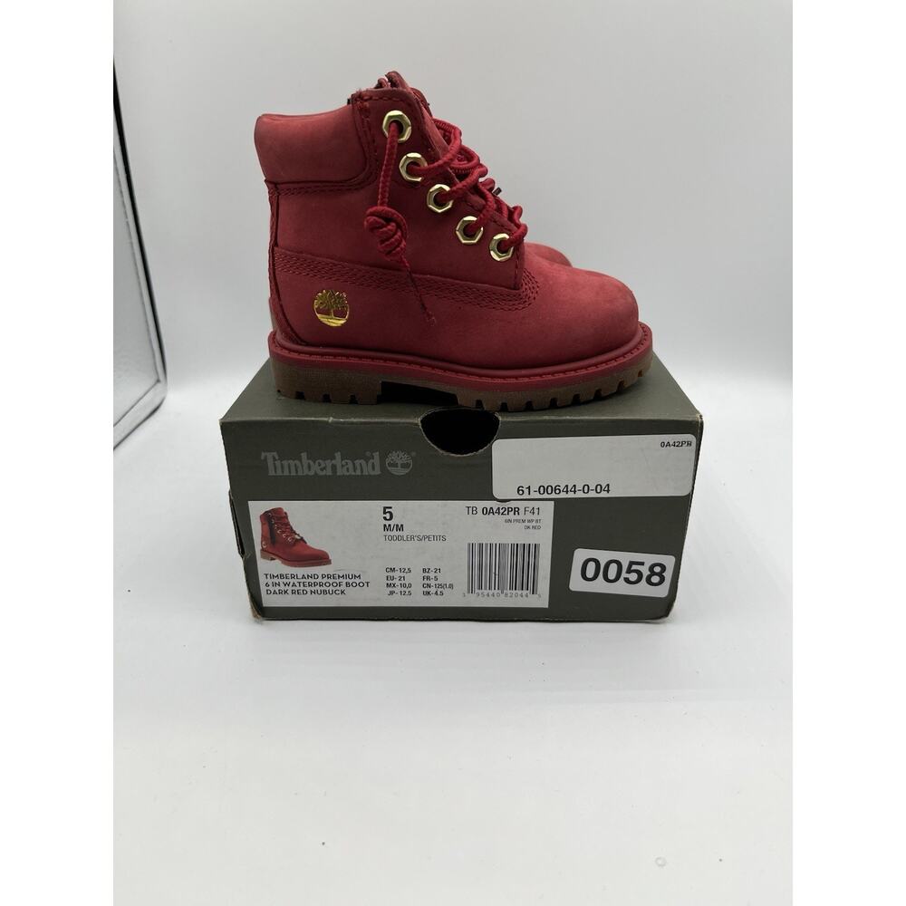 Timberland 6 Inch Boys Toddler Dark Red Size 5c - Picture 7 of 7